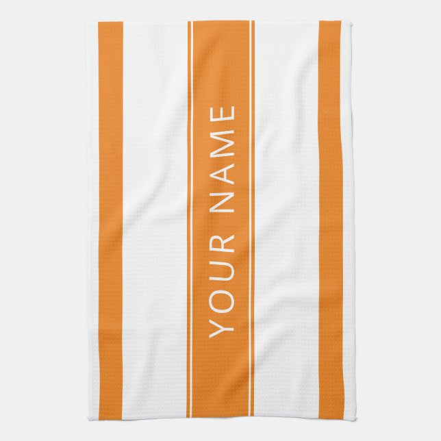 Des touches d'orange avec votre nom Serviettes de  (Vertical)