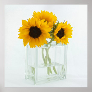 Des tournesols dans un poster Vase
