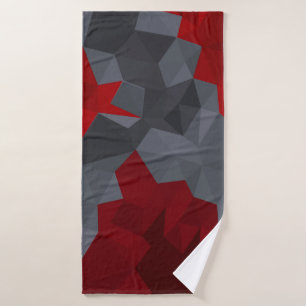 Des triangles gris, rouges disposés aléatoirement.