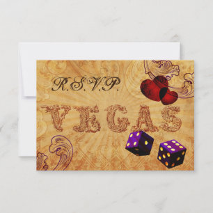 dés violets Vintages Vegas rsvp 3,5 x 5
