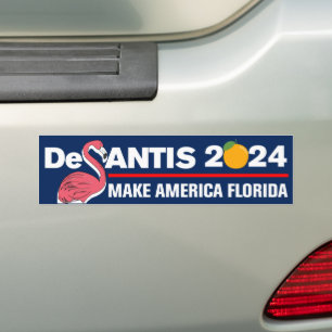 DeSantis 2024 Make America Florida Flamingo Bumper Sticker