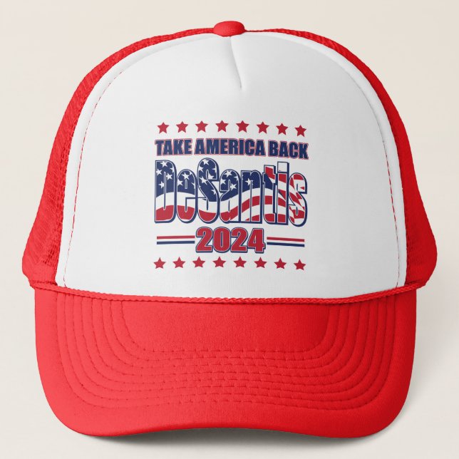 DeSantis-2024-Take-America-Back- Trucker Hat (Front)