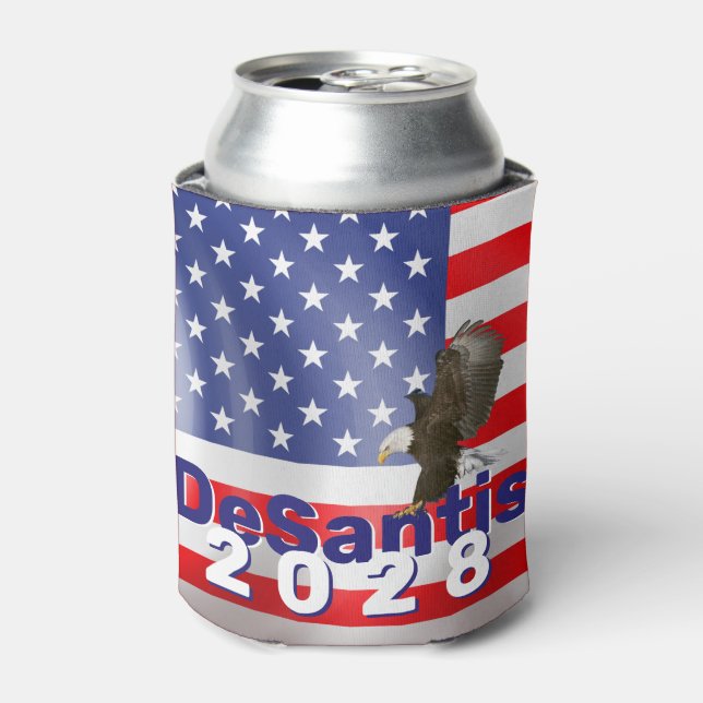 DeSantis 2028 with Bald Eagle Can Cooler (Can Front)
