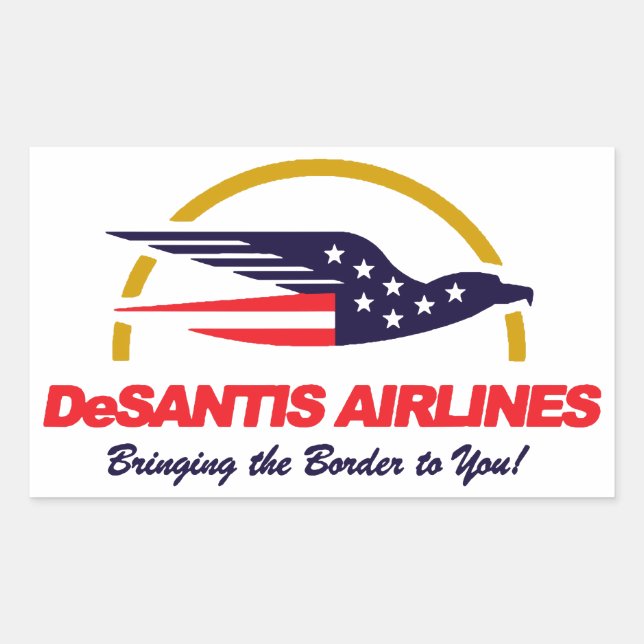 DeSantis Airlines Bringing The Border To You Recta Sticker (Front)
