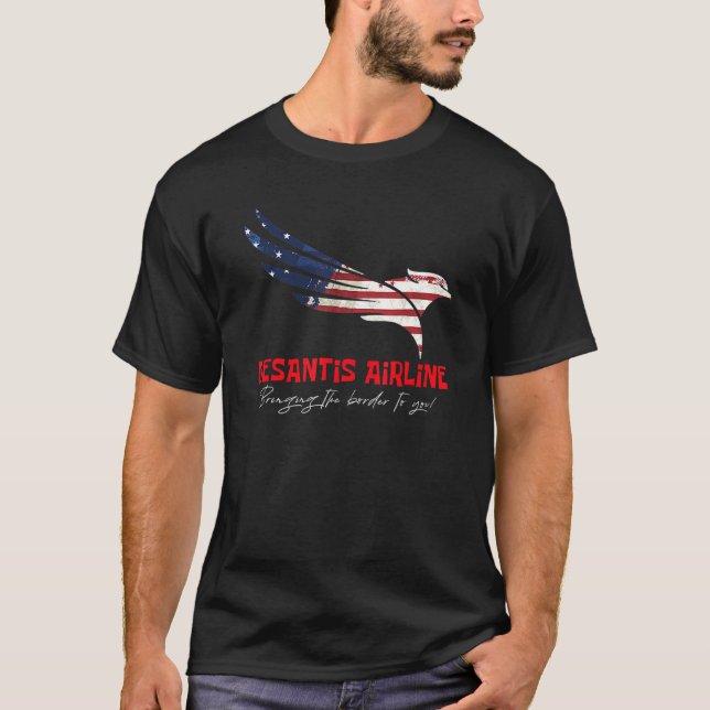 DeSantis Airlines Funny Political Meme Ron DeSanti T-Shirt (Front)