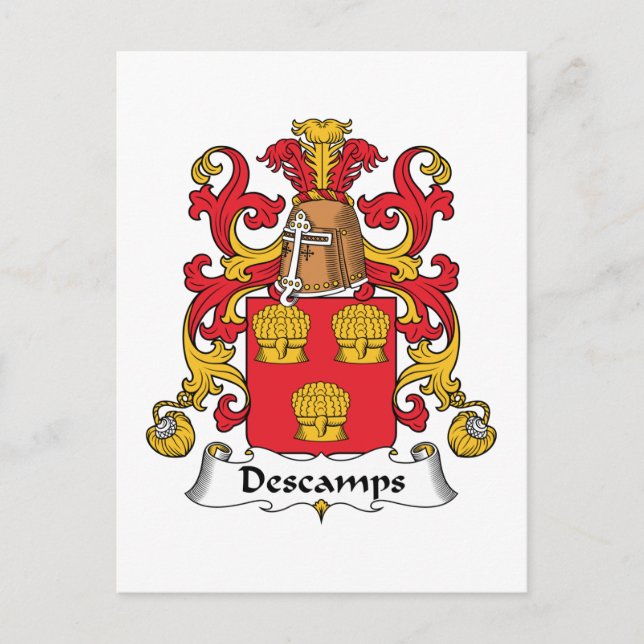 Descamps Family Crest Postcard (Front)