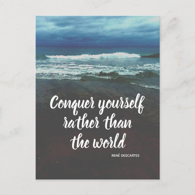 Descartes Philosophy Beach Postcard (Front)