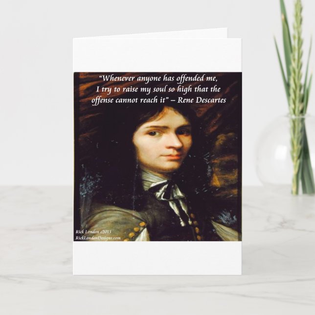 Descartes "Raise My Soul" Famous Quote Card (Front)