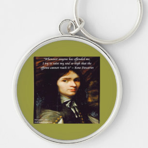 Descartes "Raise My Soul" Famous Quote Keychain