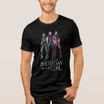 Descendants Dad of the Birthday Girl Tri-Blend Shirt<br><div class="desc">Show your Descendants pride with this Disney Descendants Dad of the Birthday Girl shirt, perfect for making your celebration extra special. The design features Mal, Evie, and Uma standing confidently in their signature outfits from Descendants 3. Below the characters, bold white text reads “Dad of the Birthday Girl, ” complete...</div>