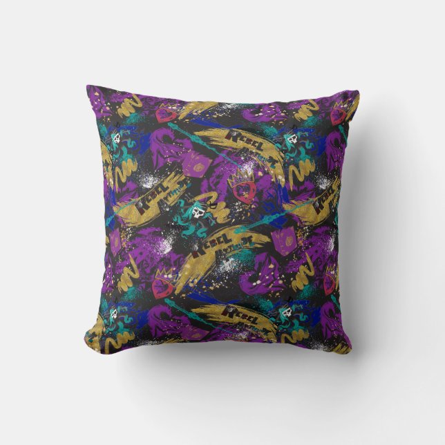 Descendants | Rebel Attitude Pattern Throw Pillow (Front)