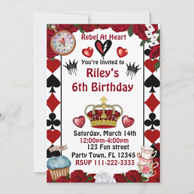 Descendants rise of red custom birthday invitation (Front)