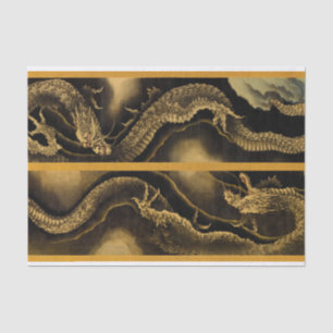 Descending and Ascending Dragons by Hokusai Tissue Paper