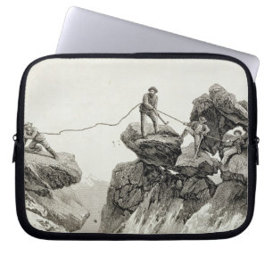 Descending the Western Arete of the Pointe des Ecr Laptop Sleeve