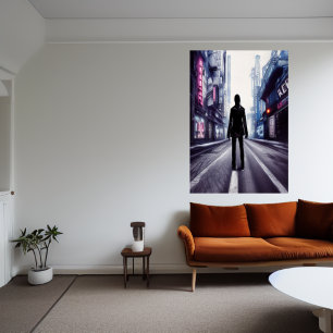Descendre la rue vide   AI Art Poster