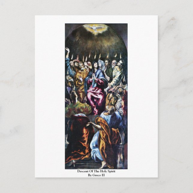 Descent Of The Holy Spirit By Greco El Postcard (Front)