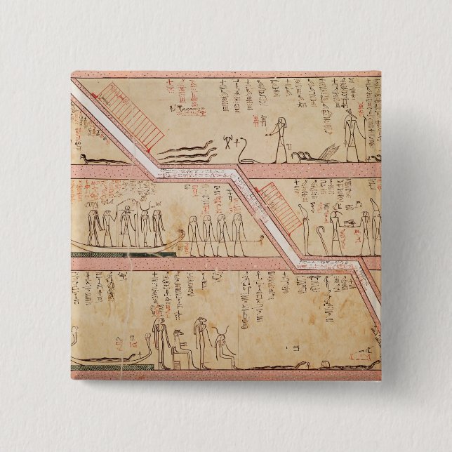 Descent of the sarcophagus into the tomb 2 inch square button (Front)