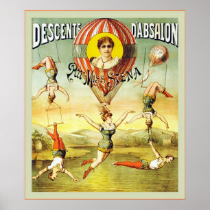 Descente d'Absalon ~ Vintage Circus Poster
