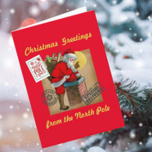 Descente de cheminée avec jouets carte pliée 5”X7”