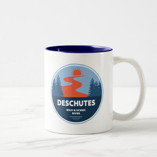 Deschutes Wild And Scenic River, Oregon Two-Tone Coffee Mug (Right)