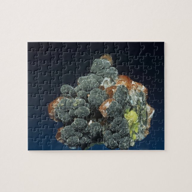 Descloizite on Calcite Jigsaw Puzzle (Horizontal)