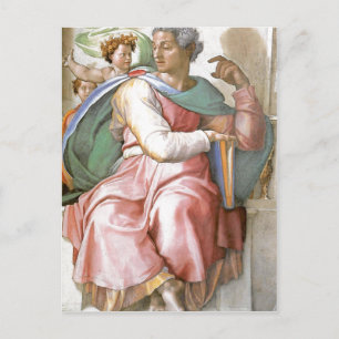 Description fresco painted by Michelangelo and his Postcard