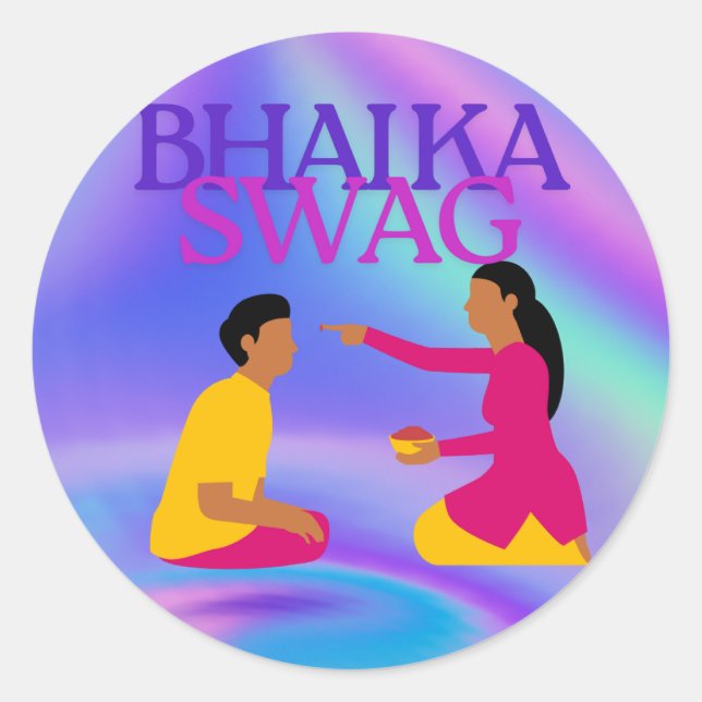 Description (Hindi + English Mi Classic Round Sticker (Front)