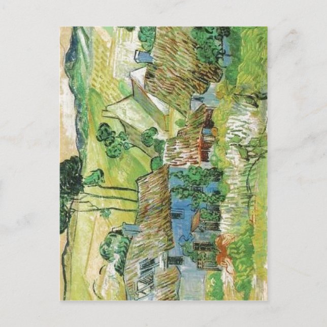 Description Van Gogh painting Thatched Cottages by Postcard (Front)