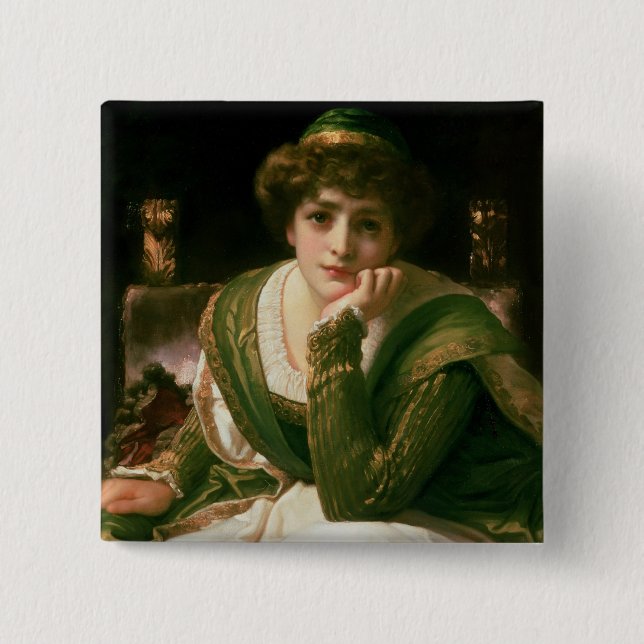 Desdemona 2 Inch Square Button (Front)