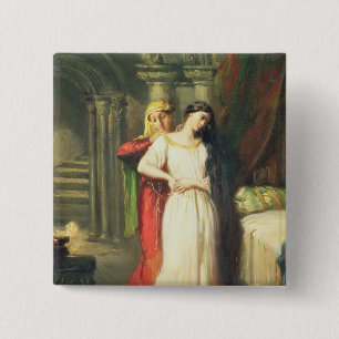 Desdemona Retiring to her Bed, 1849 2 Inch Square Button