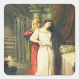 Desdemona Retiring to her Bed, 1849 Square Sticker
