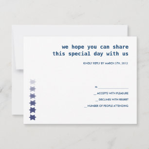 Desending STARS Bar Bat Mitzvah Reply Card