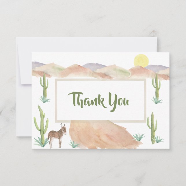 Desert Adventure Begins Baby Shower Thank You (Front)