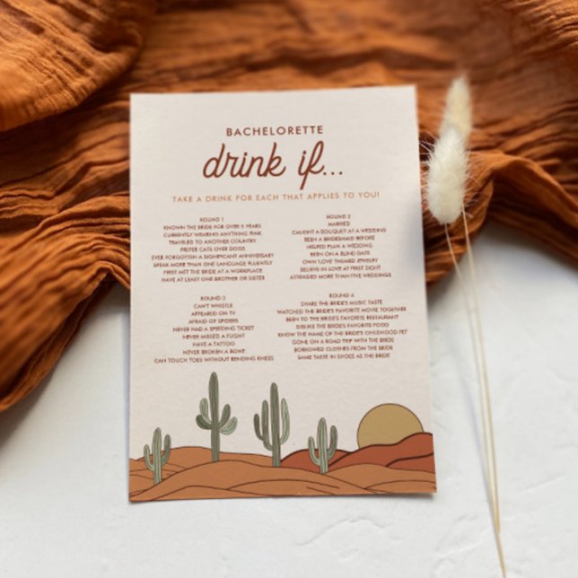 Desert Bachelorette Boire Si Carte De Jeu (Créateur téléchargé)