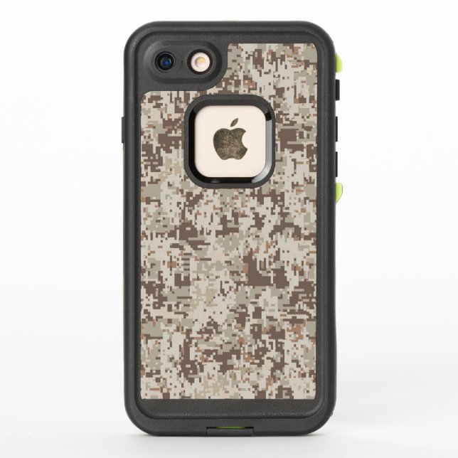 Desert Beige Digital Camouflage Decor on a LifeProof iPhone Case (Back)