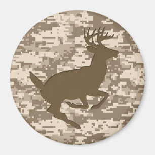 Desert Beige Digital Camouflage Deer Camo Pattern Magnet
