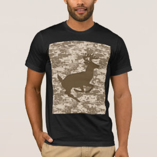 Desert Beige Digital Camouflage Deer Camo Pattern T-Shirt