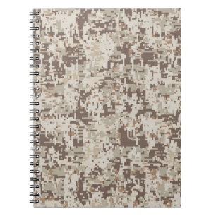 Desert Beige Style Digital Camouflage Notebook