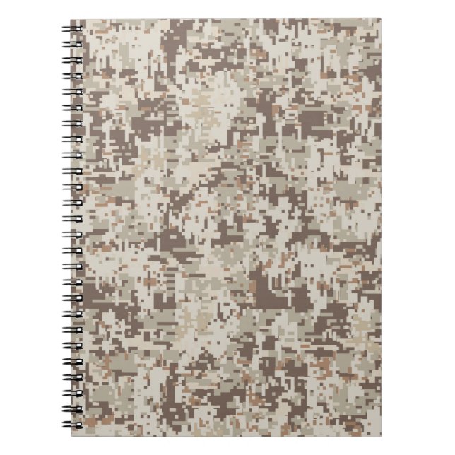 Desert Beige Style Digital Camouflage Notebook (Front)