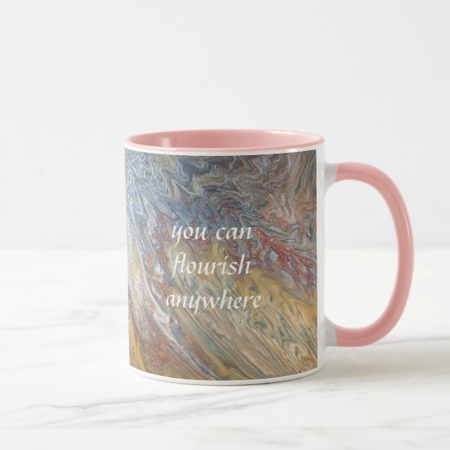 Desert Bloom Acrylic Pour Style Mug (Right)