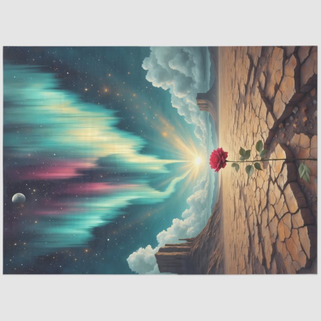 Desert Bloom Awakening – Surreal Rose Fantasy  Tissue Paper (Front)