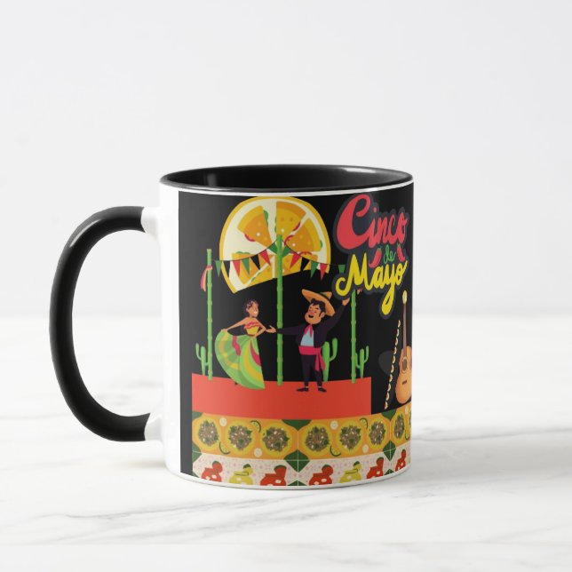 Desert Bloom Fiesta black  Mug (Left)