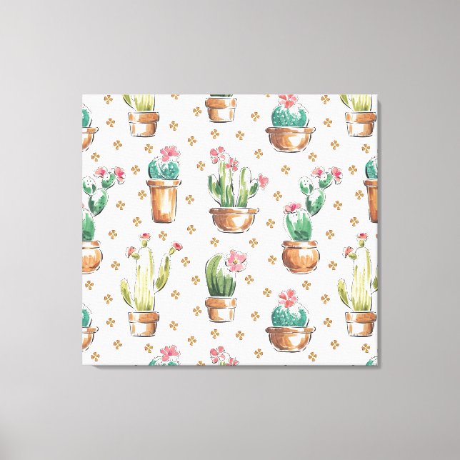 Desert Bloom Step | Blossom Pattern Canvas Print (Front)