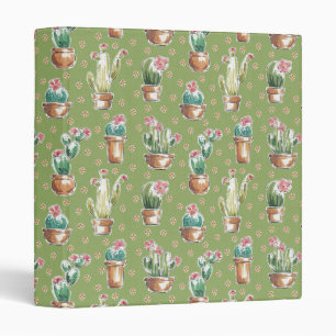 Desert Bloom Step   Green Pattern Binder