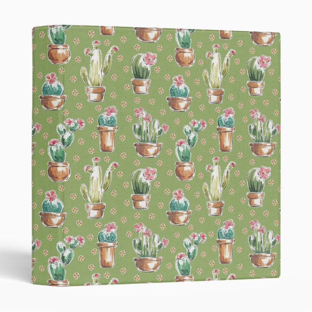 Desert Bloom Step | Green Pattern Binder (Front/Spine)