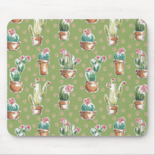 Desert Bloom Step   Green Pattern Mouse Pad