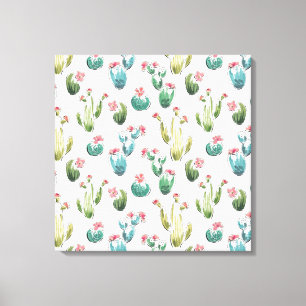 Desert Bloom Step Pink Pattern Canvas Print