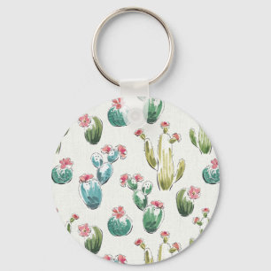 Desert Bloom Step Pink Pattern Keychain