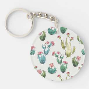 Desert Bloom Step Pink Pattern Keychain
