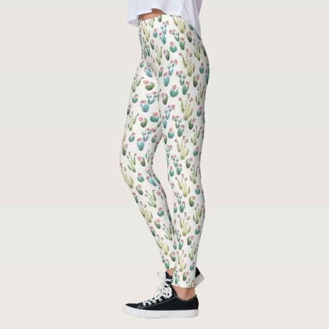 Desert Bloom Step | Pink Pattern Leggings (Left)